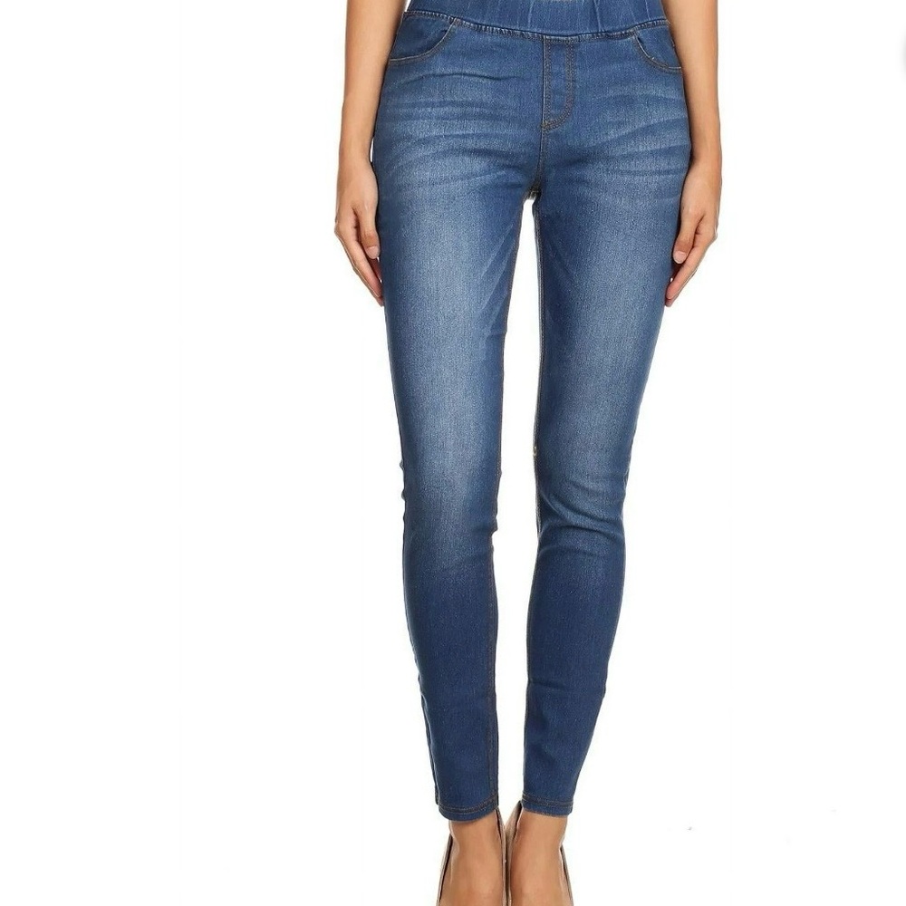 JVINI Women's Classic Blue Skinny Jeans M. Pull on 😊